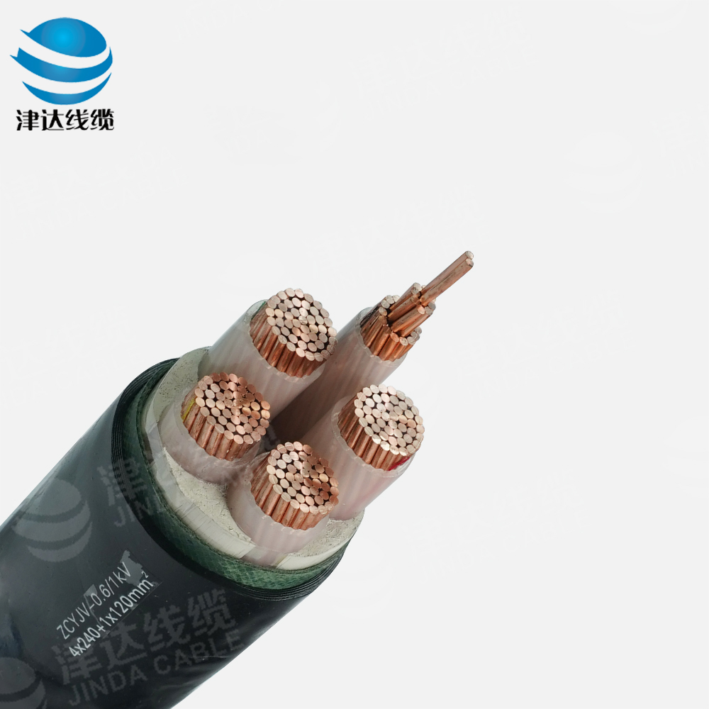 ZC-YJV 4*240+1*120銅芯交聯(lián)聚乙烯絕緣聚氯乙烯護套阻燃C類電力電纜